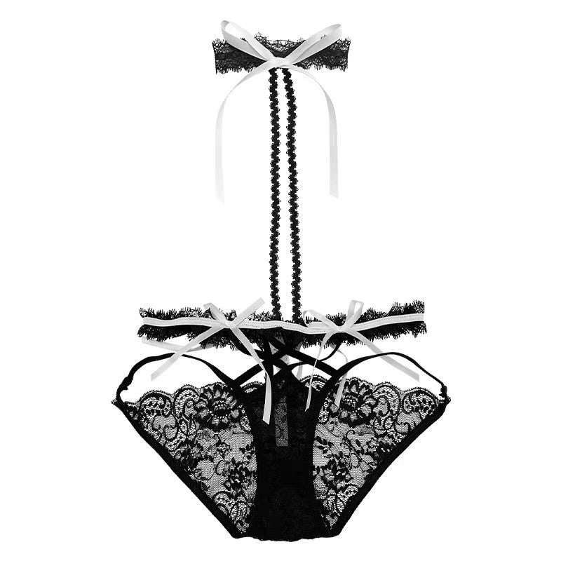 Image of Dopamine sultry French sexy lace pure desire panties flirting low waist halterneck inner with pure desire seducing ladies